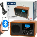 K&ouml;&ouml;giraadio retro Bluetooth, kellaga, LCD, FM, AUX, USB-C, SD