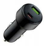QUALO kiire auto laadija USB-C ja USB pesadega