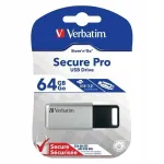 USB-m&auml;lupulk Verbatim Secure Pro 64GB, USB 3.0, h&otilde;bedane