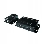 USB jagaja LogiLink UA0252, 5 porti, USB 2.0, Cat.5, PoE, must, metallist