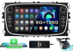 Autoraadio Androidiga Ford Connect, Focus, S-Max, Galaxy MK4, 128 GB navigationiga
