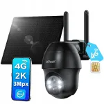 V&auml;ljas 3MP 4G LTE videokaamera 360&deg; PTZ funktsiooniga, SIM-kaardile