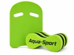 Ujumistreeningute komplekt Aqua-Sport laud ja ujukad, roheline