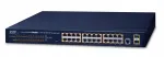 L&uuml;liti PLANET, 24 PoE+ (802.3at) pesa, 2 Gigabit pesa, 8K