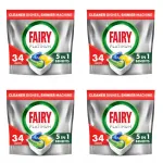 N&otilde;udepesukapslid Fairy Platinum All In One, sidrunil&otilde;hnaline, 34 tk., 4 pakki