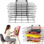 Seinale kinnitatav metallist piltide kuivati, 41x31x25 cm, 8 riiulit