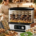 Puu-, k&ouml;&ouml;giviljade ja seente kuivati 450W taimeri ja 6 restiga, vaikne, AGD XL tarvikutega