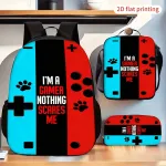 Laste kooliseljakotikomplekt Gamer Print, 3 osa: seljakott, l&otilde;unakarp ja pliiatsitasku