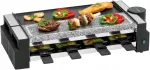 Clatronic RG 3678 raclette grill kiviplaadiga, 8-le inimesele, must, 1200W