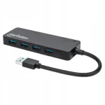 USB jagaja Manhattan, 4 USB-A, 5 Gbps, USB 3.2 Gen1, toide arvutist