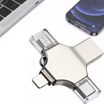 USB m&auml;lupulk 256GB, 4in1, USB-C, microUSB, Lightning, OTG, h&otilde;bedane