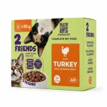 2 Friends niiske kassitoit kalkunilihaga, 79% liha kastmes, 12 x 85 g