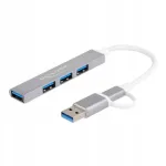 USB jagaja, 4 porti, USB 3.2 Gen 1, USB-A/USB-C, metallist