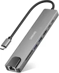 Dokk SINEHO 8in1, 2x USB-C, HDMI 4K, Ethernet, 4x USB 3.0, MicroSD, 100W, MacBook
