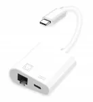 USB-C kuni LAN Ethernet adapter RJ45 ja PD laadimisega MacBook-ile