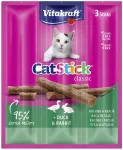 Vitakraft Cat Stick Mini kassimaiused j&auml;neseliha ja pardilihaga, 3 x 6 g