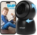 Siseruumide WiFi IP-kaamera 5MPx, beebimonitori jaoks, SMART helij&auml;lgimine