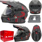Mootorratturi kiiver LS2 MX702 Pioneer II klaasi ja blendaga, suurus L