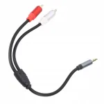 Heli kaabel 3,5 mm kuni 2 AV, 30cm, kuldsed &uuml;hendused