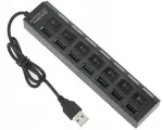 USB jagaja, 7 porti, l&uuml;lititega