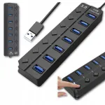 USB jagaja HUB 3.0, 7 pistikut l&uuml;litiga