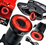 Tagumine jalgratta tuli PROX piduritundlikuga, 30 lm, USB-laadimine