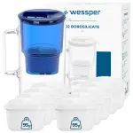 Wessper D2 borosilikaatklaasist veefilter kann 3 l sinise 10 filtriga