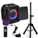 Kaasaskantav Bluetooth k&otilde;lar LED valgusega, puldi ja jalaga PARTYBOX