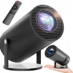 4K mini projektor, must, Android 11.0, WiFi, BT5.0, 1280x720P kodukino jaoks
