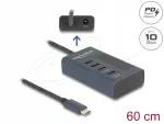 Delock 64189 USB jagaja, 4x USB-C, 10 Gbps, 1x PD 20W indikaatoriga
