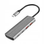 USB-C jagaja Logilink, 4 &uuml;hendust, 10 Gb/s, PD 100W, GEN2, s&uuml;learvutitele ja tahvelarvutitele