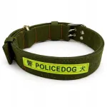 Koera kaelarihm POLICEDOG, khaki v&auml;rvi, 5 cm lai, reguleeritav, tugev