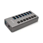 USB jaotur i-tec USB 3.0, 7 pesaga, 36W laadimine, l&uuml;litite juhtimine