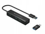 USB jagaja Conceptronic, 4 pesaga, alumiinium, USB-C kuni USB-A adapteriga
