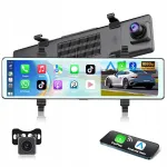 PODOFO 11,26 IPS Carplay Android Auto Bluetooth auto peegel kaameraga