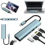 Adapter HUB 5-in-1: HDMI 4K, RJ45 LAN, USB 3.0 dokk