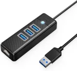 USB adapter: 3 USB-A pesa, Gigabit Ethernet 1000 Mbps