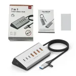 Aktiivne USB jagaja, 7 porti, USB 3.2, 7-in-1, USB-C