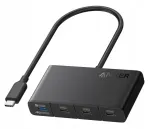 USB-C jagaja Anker 4in1, 3x USB-C, 1x USB-C (t&auml;isfunktsioon), 10Gbps, must