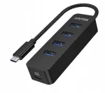 USB jagaja Unitek H1117B, USB-C kuni USB-C, 4 x USB-A