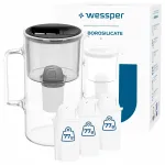 Klaaskann Wessper D2 borosilikaatklaas 3 l must 4 filtriga