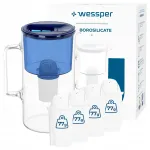 Klaasist kann Wessper D2 BOROSILICATE 3 l viie Wessper filtriga