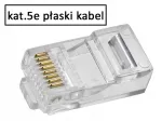 RJ45 pistikud CAT.5E UTP lamekaablile, painduvad, AWG24-27, 100 tk