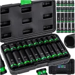 WUBER l&ouml;&ouml;gipadrunite komplekt 20 tk 1/2", kuusnurksete, pikad ja l&uuml;hikesed, 10&ndash;19 mm
