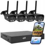WiFi j&auml;lgimiskaamerakomplekt, 4 kaamerat, 5Mpx, mustad, DVS salvestusseadmega