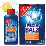 Gut&G&uuml;nstig n&otilde;udepesumasina komplekt: j&auml;me sool 2 kg ja puhastusvedelik 250 ml