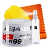 SOFT99 White Wax auto vaha, 350 g, heledatele lakkidele, komplekt
