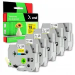 Liimiga lint Brother TZe-641, 18 mm x 8 m, kollane musta tekstiga, 5 tk.