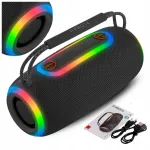 Kaasaskantav juhtmevaba Bluetooth k&otilde;lar FM-raadiosignaali, USB ja LED-iga, must