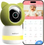 Beebimonitori video kaamera 2K WiFi, liikumise j&auml;lgimise, unesalmide ja heliga
